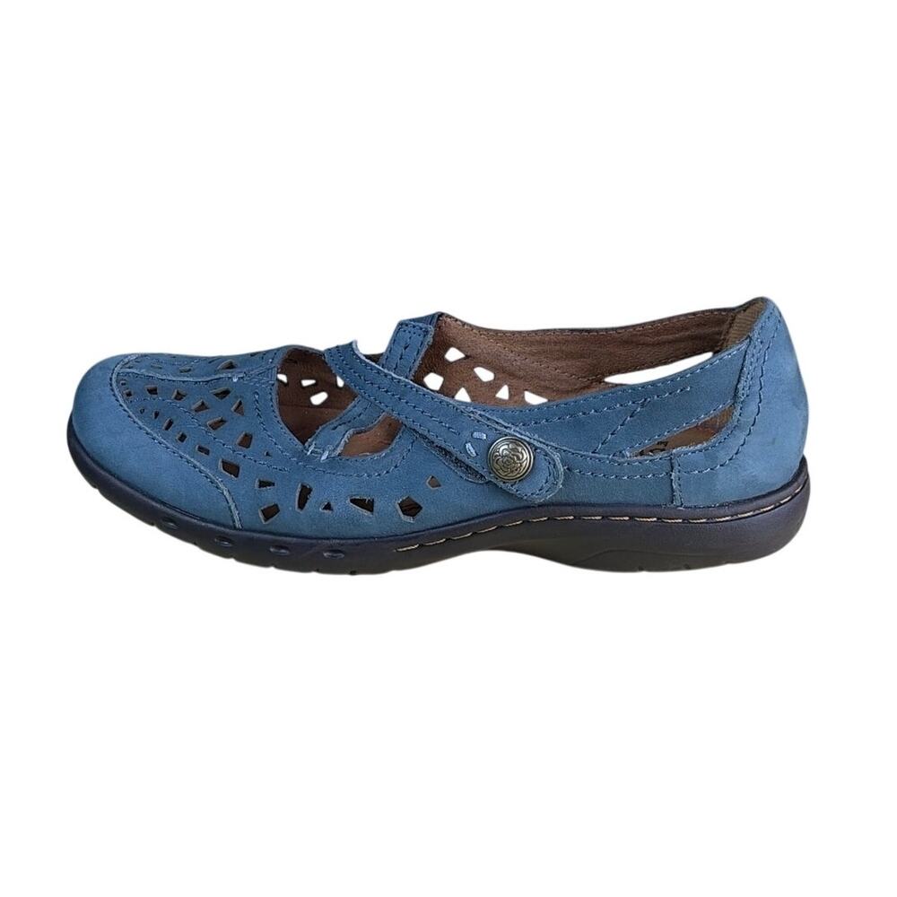 Cobb Hill Blue Leather Cutout Mary Jane Shoes Womens 8.5 Comfort Walking